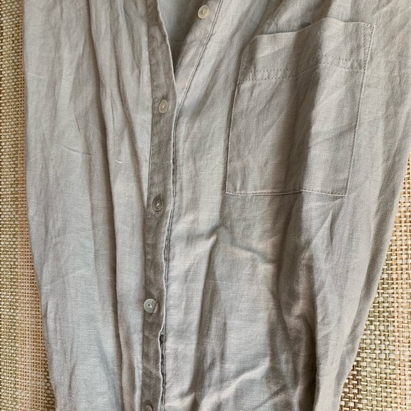 Kenar Linen Button Dress Women Size 8 Beige Natural Summer Formal Wear Fashion - Picture 2 of 5